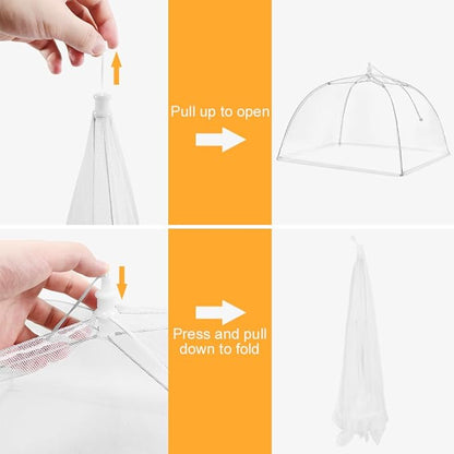 Food Covers, SPANLA 4 Pack Large and Tall Mesh Food Covers for Outside, 17"x17" Pop-Up Food Tent Umbrella for Outdoors, Screen Food Net, Parties Picnics, BBQs, Reusable and Collapsible - Image 3