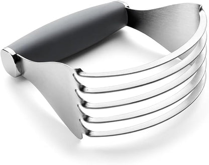 Spring Chef XL Stainless Steel Pastry Cutter Tool for Baking - Heavy Duty Dough Blender - Butter & Dough Cutter Tool with Sharp Blades - Pastry Blender for Easy Mixing - Dishwasher Safe - Gray by SpringChef