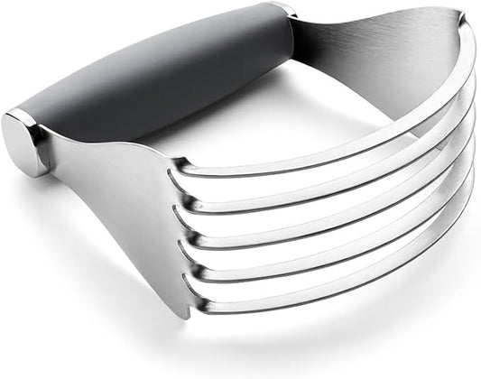 Spring Chef XL Stainless Steel Pastry Cutter Tool for Baking - Heavy Duty Dough Blender - Butter & Dough Cutter Tool with Sharp Blades - Pastry Blender for Easy Mixing - Dishwasher Safe - Gray by SpringChef