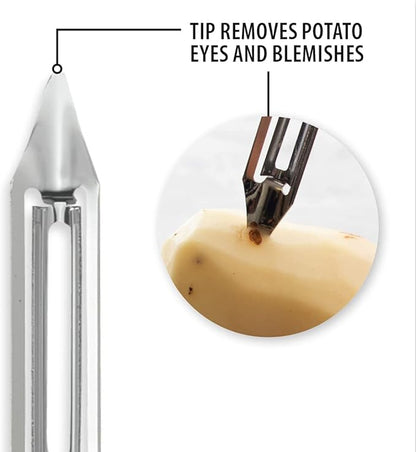 Rada Cutlery Vegetable Peeler (W232), 1.75" Stainless Steel Swiveling Blade, Black Handle, Pack of 2 - Image 3