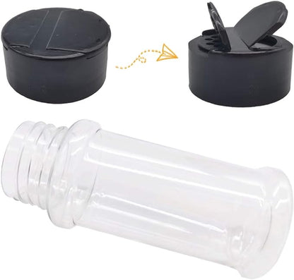 OJYUDD 16 Pack 3.4oz/100ml Plastic Spice Bottles Set,Empty Seasoning Containers with Black Cap,Clear Reusable Containers Jars for Spice,Herbs,Powders,Glitters - Image 4
