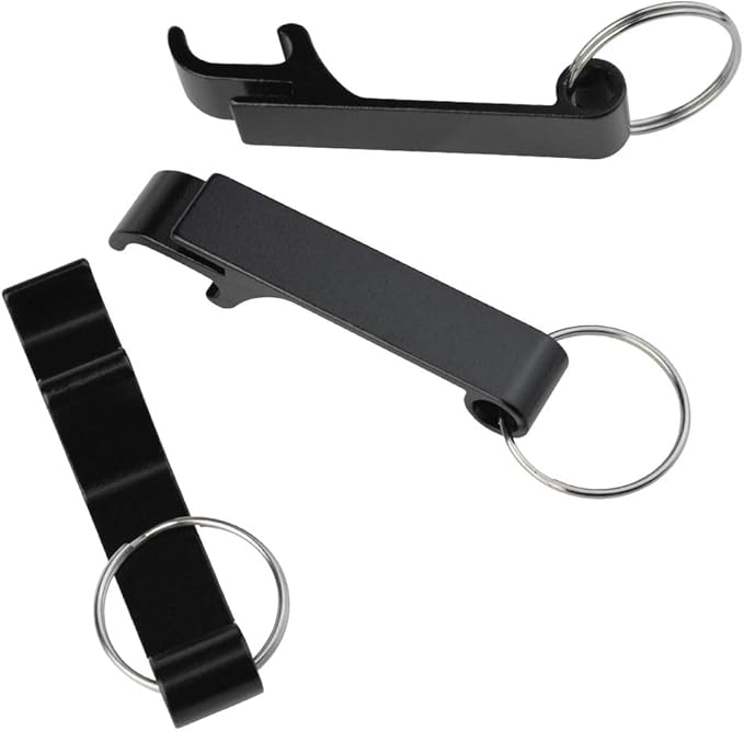 cnomg 16 pcs Metal Bottle Opener, Split Key Ring Chain Keychain Bulk Aluminum Pocket Claw Bar Soda Beverage Beer Bottle Opener (black) - Image 5