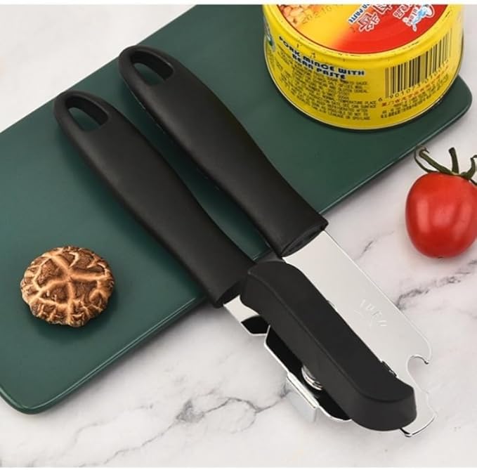 Can Opener Manual Heavy Duty, Ariettie Hand Held Can Openers for Seniors with Comfort Grip Sharp Blade, Solid Steel Hand Manual Can Open with Magnet for Kitchen Camping (Black) - Image 6