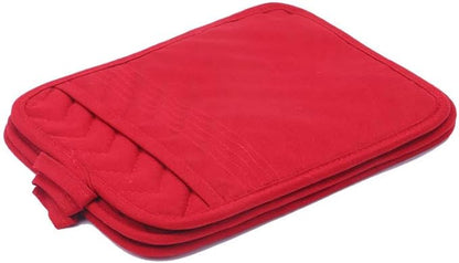 Anyi Pot Holders for Kitchen Heat Resistant, Cotton Hot Pads for Counter Table, Red Kitchen Pot Holders with Pocket - Image 8