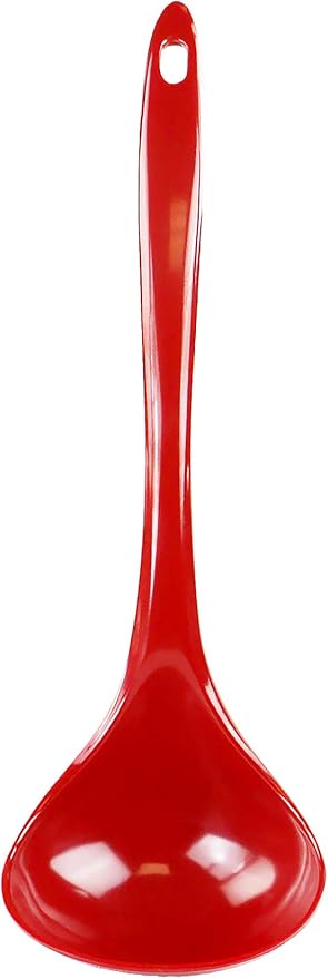Reston Lloyd Melamine Soup Ladle Kitchen Utensil, Premium Quality Utensil with Heat Resistant Ergonomic Handle, Durable BPA-Free Plastic, 10.5 inch long, 6pc Set, Red - Image 2