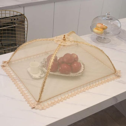 2PCS 40cmx50cm Large Premium Pop-Up Mesh Screen Food Cover Tent Umbrella, Reusable and Collapsible Outdoor Picnic Food Covers Mesh, Net Food Covers Keep Out Flies, Bugs, Mosquitoes
