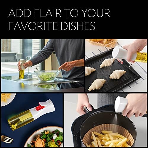 OLIVIA SIGNATURE Advanced Kitchen Oil Sprayer Technology, Fine Mist & Portion Control, Refillable Glass Olive Oil Cooking Spray Bottle for Air Fryer, Salad, BBQ, 130ml (Golden Leaves) - Image 8