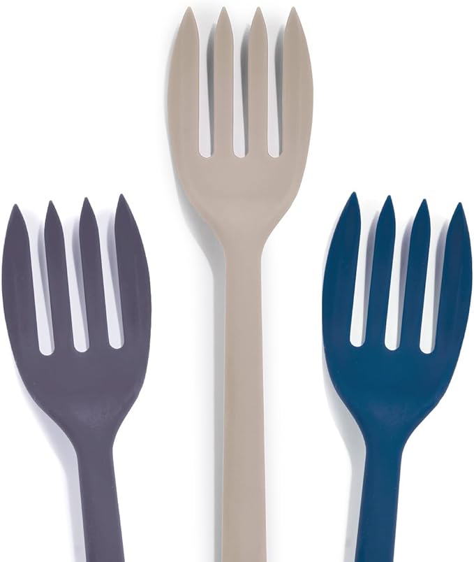 GreenPan Silicone Ultimate Fork, Mixing Stirring Serving, Cooking Kitchen Utensil, Flexible Rubber Nonstick Cookware, Rigid Steel Core, Heat-Resistant, Anti-Slip Handle BPA-Free Dishwasher Safe, Taupe - Image 4