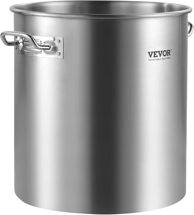 VEVOR Stainless Steel Stockpot, 24 Quart Cooking Pots, Cookware Sauce Pot with Lid, and Handle, Heavy Duty Commercial Grade Stock Pot, Sanding Treatment, for Steaming Boiling or Frying Silver - Image 9