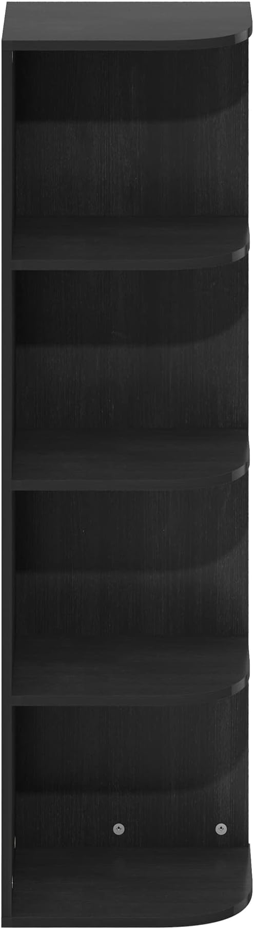 Furinno Pasir 4-Tier Corner Open Shelf Bookcase, Blackwood - Image 6