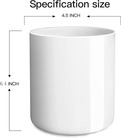 LATCHHOOK White utensil holder for Countertop, Glossy White Ceramic Utensil Holder for Kitchen Counter Easy to Clean, Modern Small Cooking Utensil Holder Spatula Crock for Décor, 4.5×6.4 IN - Image 6