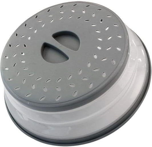 Collapsible Microwave Splatter Cover, Microwave Plate Cover With Steam Vent(12.3 IN,gray)