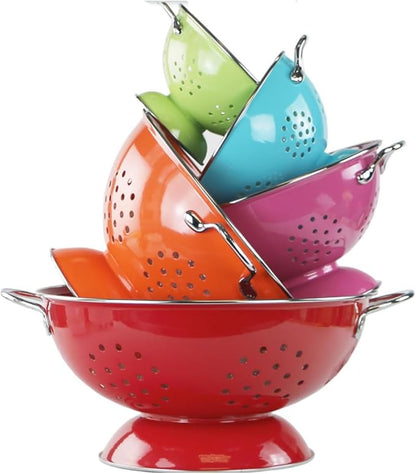 Calypso Basics by Reston Lloyd Powder Coated Enameled Colander, 5 Quart, Black