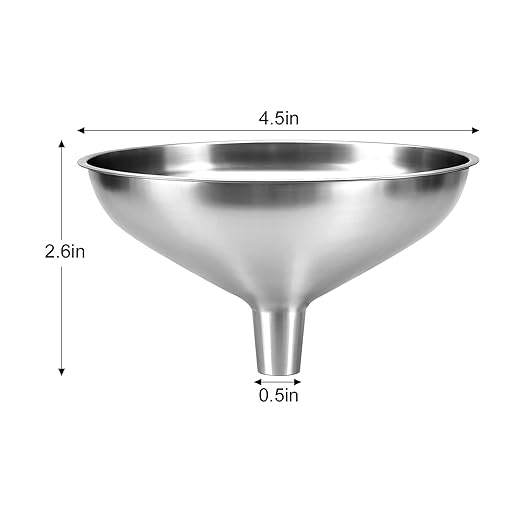 Kitchen Funnel, Stainless Steel funnels for Kitchen use Filling Bottles, one-piece Funnel is Seamless and can be Used to Transfer Oils, Spices, and Powder mixes, and is Easy to Clean - Image 3