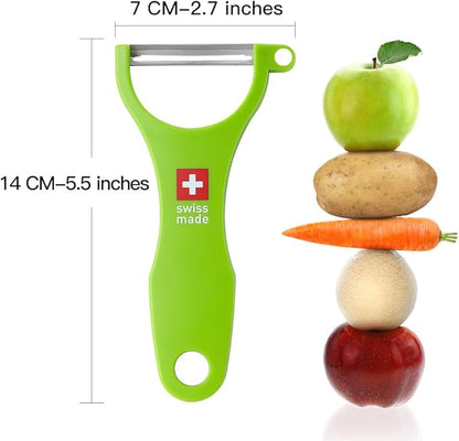 Original Swiss Made Peeler Vegetable&Fruits stainless steel blade Peeler for kitchen (GREEN-Tough skin Peeler)