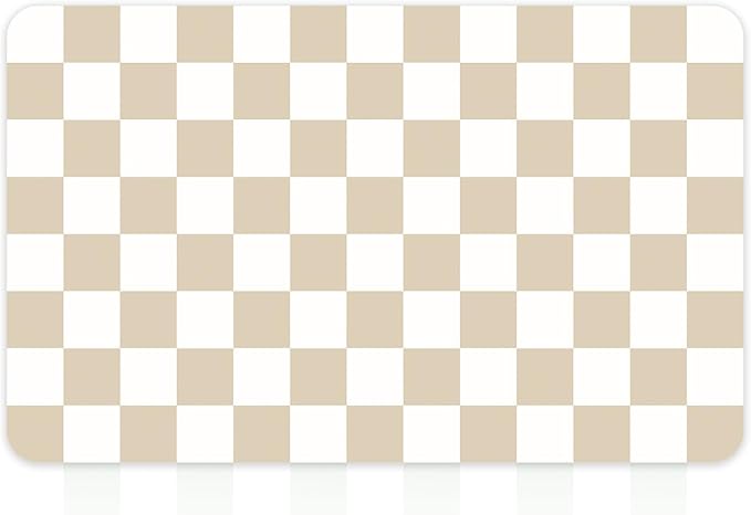 12" x 20" Checkered Dish Drying Mat for Kitchen Counter, Absorbent Coffee Bar Mat for Espresso Machine Coffee Countertops Accessories, Beige - Image 9