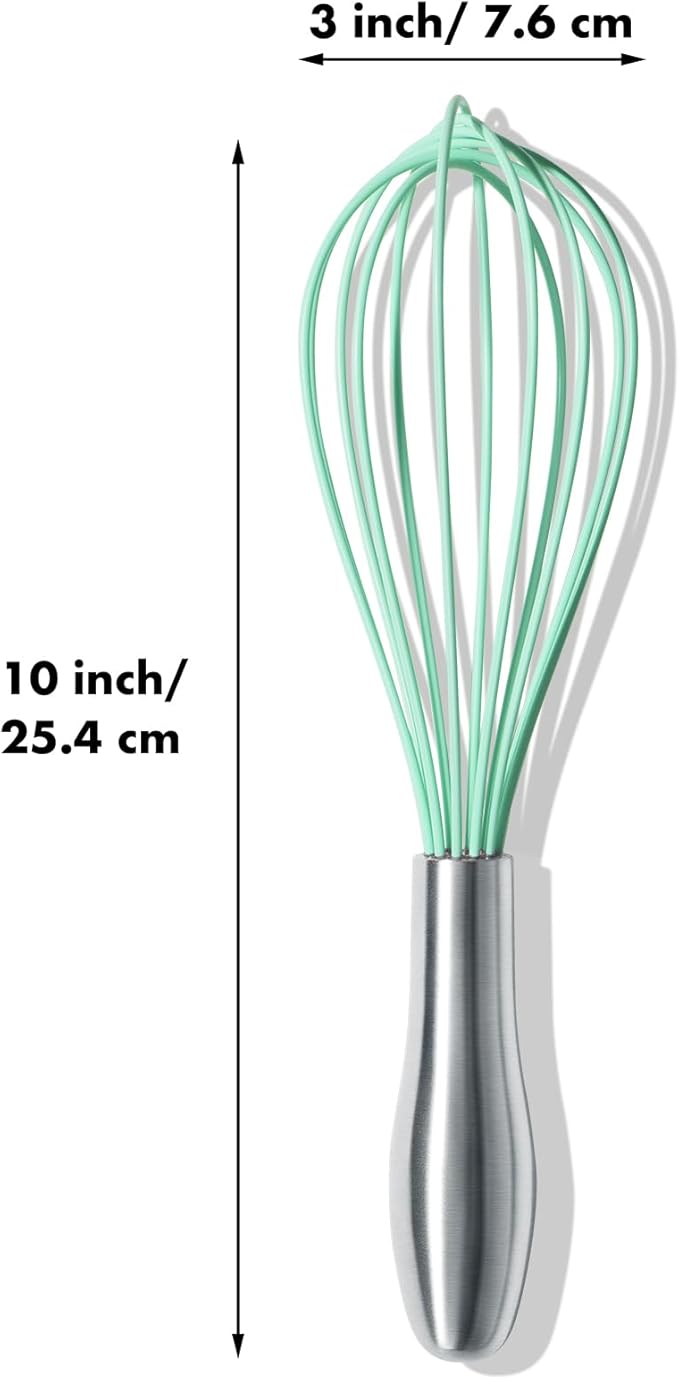 OYV 10-Inch Teal Silicone Whisk, Heat Resistant 480°F Kitchen Whisk with Stainless Steel Ergonomic Handle, Non-Scratch for Nonstick Cookware, Dishwasher Safe, Perfect for Blending, Cooking & Beating - Image 7