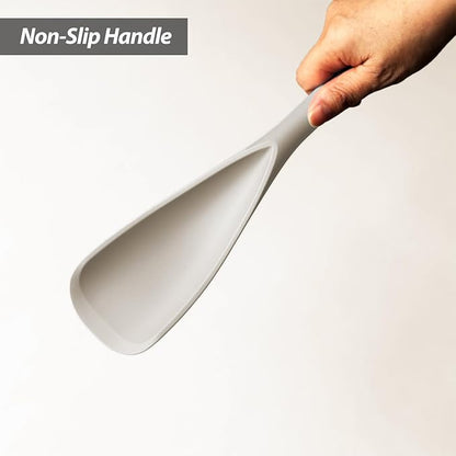 Cooking Spoon for Nonstick Cookwares, VOVOLY Silicone Spoon for Mixing, Scoop, and Scrape,Seamless Design, 12.6'', 2 Pack, Khaki - Image 6