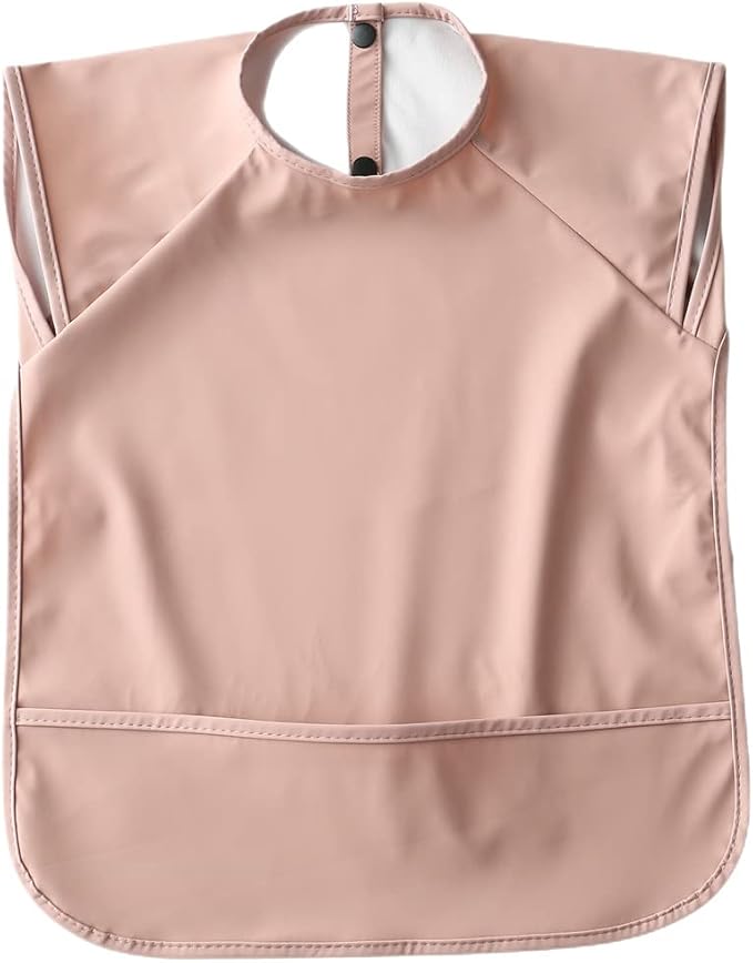 Waterproof Baby Bibs,Infant Toddler Extra Cover Feeding Bib With Food Catcher,Easy Clean & Washable