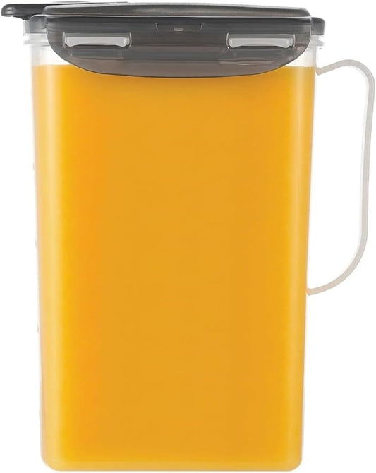LocknLock Aqua Fridge Door Water Jug | Clear Pitcher | BPA Free Plastic Pitcher with Lid | 2 Quart Pitcher with Lid for Water, Juice, Tea & More Beverages, Gray by LocknLock
