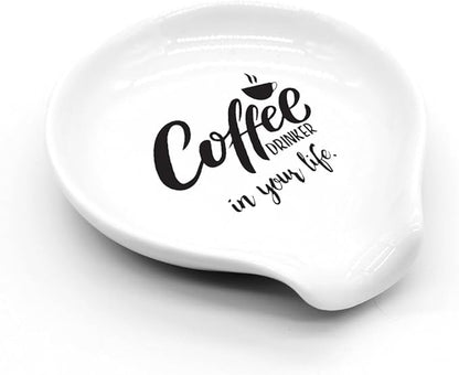 Funny Coffee Spoon Holder-Coffee Spoon Rest-Cafe Bar Station Accessories-Coffee Drinker In My Life Sign