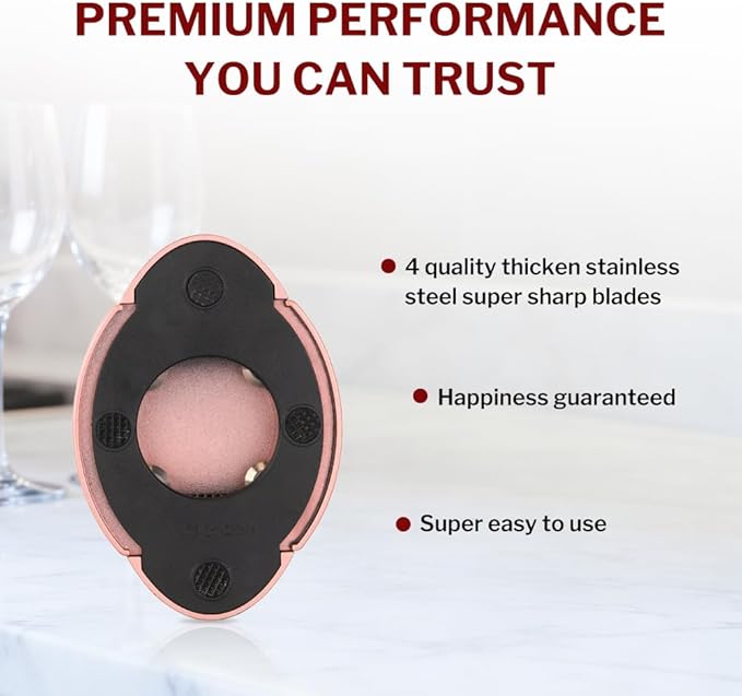 Forge Quality Compact Vertical Lever Corkscrew Wine Opener with Foil Cutter. 3 Seconds to Open a Bottle of Wine. Pink.