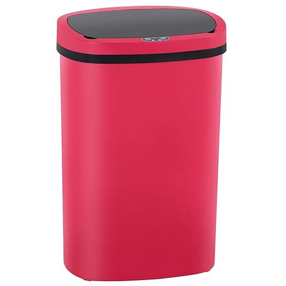 PayLessHere | 13 Gallon Plastic Trash Can | Red | Automatic Touchless Lid with Motion Sensor | Kitchen Garbage Can with Waterproof Design | for Home, Office, Bathroom | Pack of 1 by PayLessHere