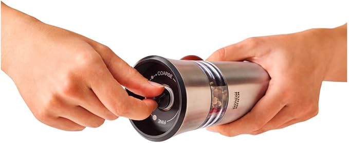 Kuhn Rikon Epicurean Adjustable Ratchet Grinder with Ceramic Mechanism for Salt, Pepper and Spices, 8.5 x 2.75 inches, Stainless Steel - Image 3