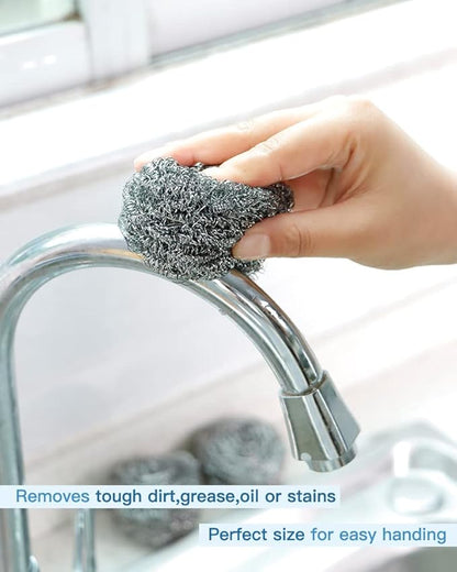 12Pcs Steel Wool Scrubber Pads for Cleaning Dishes, Pans, Pots, Ovens, Grills, Sinks - Stainless Steel Scrubbers for Kitchen, 12 Pack - Image 6