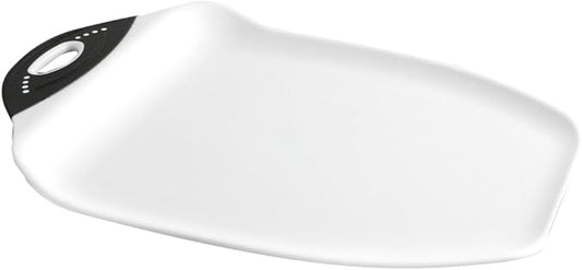 Dexas Chop & Scoop Cutting Board, 9.5 by 13 inches, White with Black Handle by Dexas