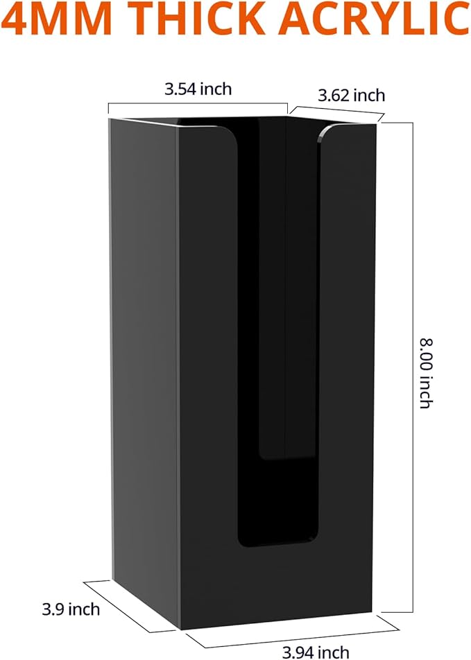 Richboom Acrylic Coffee Cup and Lid Storage Organizer Holder, 1 Compartment, Black - Image 2