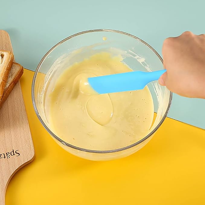 Small Silicone Spatulas Bulk for Kitchen, Baking, Cake Icing, Resin Craft(set of 6), Mini Silicon Scraper Tool, Jar Spatula with Long Handle Heat Resistant, Waxing Sticks Large with Slant for Hard Wax - Image 3