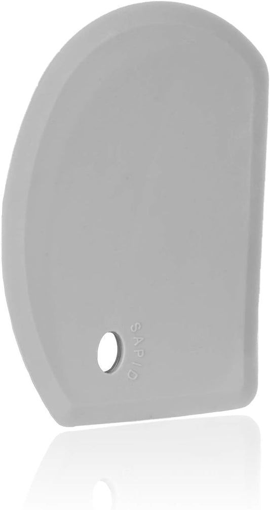 Sapid Flexible Curved Edge Silicone Bowl Scraper(5.98"x4.3"), Food Grade Dough Scraper for Baking Sourdough Bread, Cake, Multipurpose Kitchen Dish Scrapers, Easy to Clean (1, Gray) by SAPID