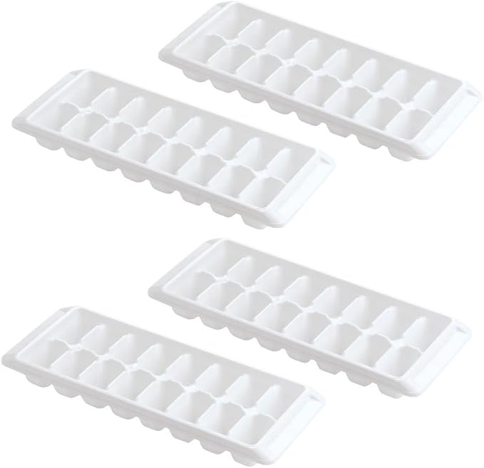 Kitch Easy Release White Ice Cube Tray, 16 Cube Trays (Pack of 4) (4 Pack - 64 Cubes) by Kitch