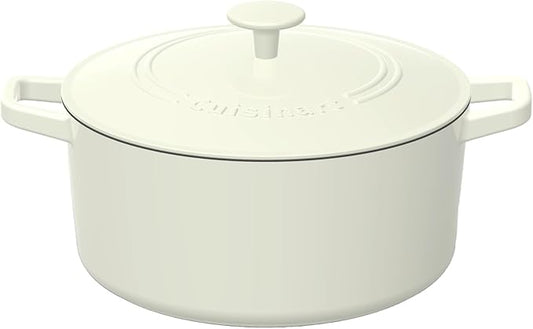 Cuisinart Chef's Classic Enameled Cast Iron Round Covered Casserole (Cream, 5- Quart) by Cuisinart