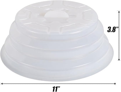 Kichwit Silicone Microwave Plate Cover Collapsible, Dishwasher Safe and BPA Free, 11", White