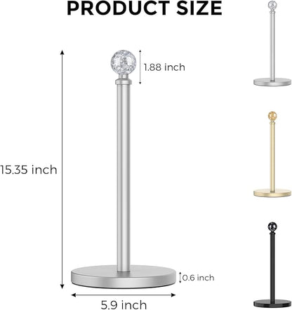Paper Towel Holder Countertop Silver, Unique Silver Ball Decor,Brass Paper Towel Holder for Kitchen - Sturdy, Durable, and Elegant Home Decor for Kitchen