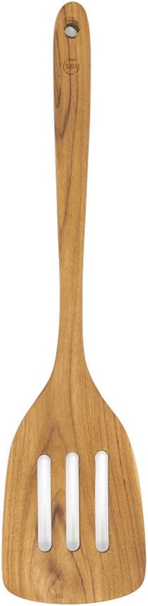 Faay Teak Wooden Slotted Spatula Turner | Durable, Healthy, High Moist Resistance Teak Wood Spatula for Non Stick Cookware by FAAY