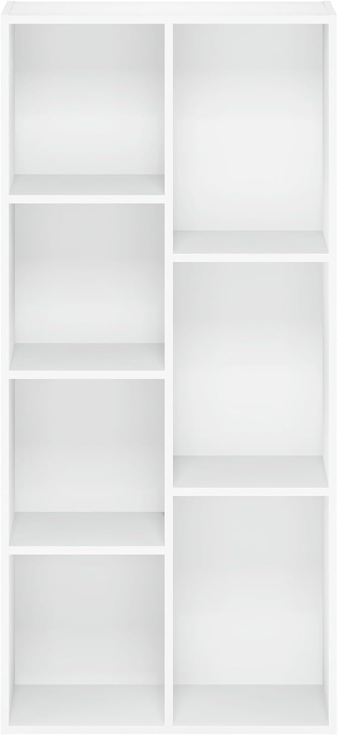 Furinno LUDER Book Shelf, 7-Cube Bookshelf, Bookcase with Open Shelves, 9.4 x 19.5 x 41.7, Easy Assembly, for Living Room, Bedroom, Home Office, White - Image 8