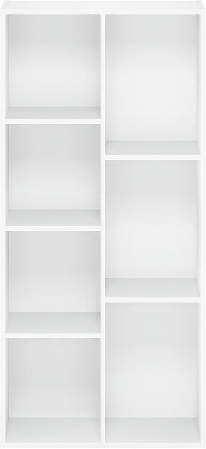 Furinno LUDER Book Shelf, 7-Cube Bookshelf, Bookcase with Open Shelves, 9.4 x 19.5 x 41.7, Easy Assembly, for Living Room, Bedroom, Home Office, White - Image 8