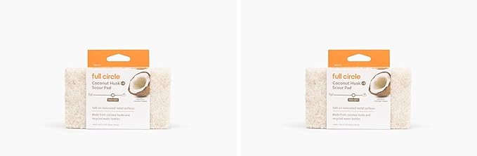 Full Circle Beachy Clean Coconut Sponge, Scour Pads, Set of 3 (Pack of 2) by FULLCIRCLE