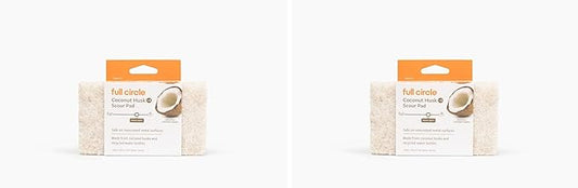 Full Circle Beachy Clean Coconut Sponge, Scour Pads, Set of 3 (Pack of 2) by FULLCIRCLE