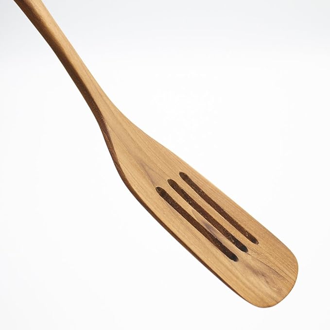 Faay Teak Wooden Slotted Spatula Turner | Durable, Healthy, High Moist Resistance Teak Wood Spatula for Non Stick Cookware - Image 2