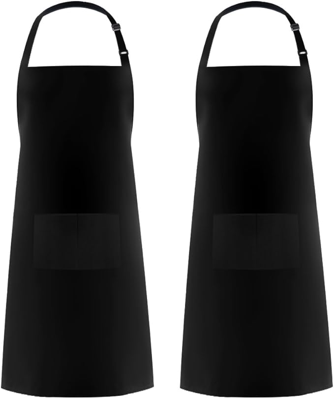 Syntus Apron for Men Women, Adjustable Cooking Kitchen Chef Aprons with 2 Pockets, Cotton/Polycotton/Polyester by Syntus