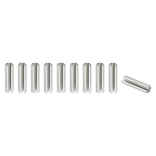 PATIKIL Slotted Spring Pin, 10 Pcs 5/16" x 1-3/16" (8.4mm x 30mm) 304 Stainless Steel Split Roll Pins Spring Dowel for Home Improvement Automotive Machine Repair, Silver