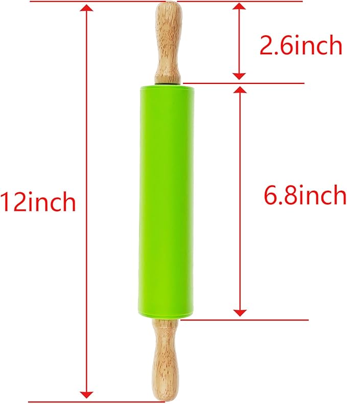 6 Pack Small Rolling Pin for Kids, Kids Rolling Pin for Home Kitchen (6 colors) (12 Inch) - Image 2