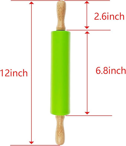 6 Pack Small Rolling Pin for Kids, Kids Rolling Pin for Home Kitchen (6 colors) (12 Inch) - Image 2