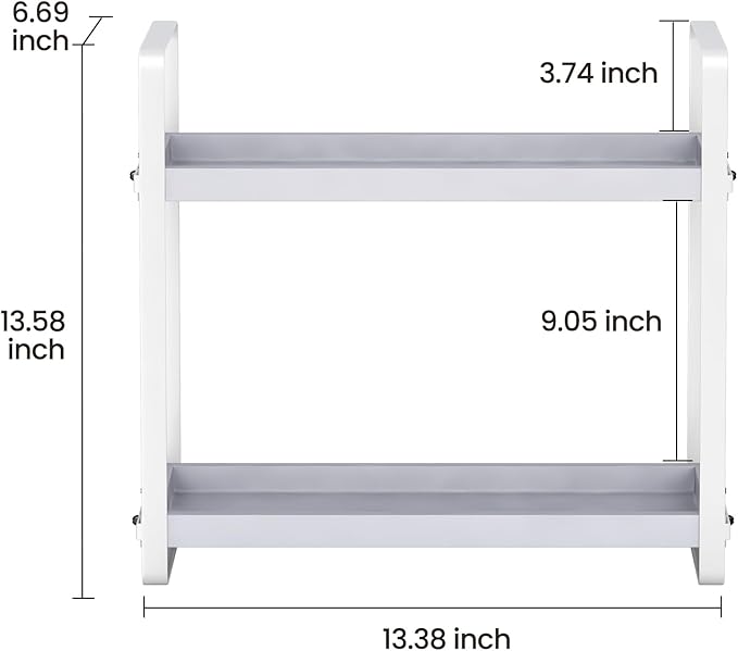 HNRLOY Bathroom Counter Organizer,Bathroom Countertop Organizer,Counter Shelf,Countertop Storage,Organization and Storage,Makeup Shelf,Sink Caddy(Grey 2 Tier) - Image 3