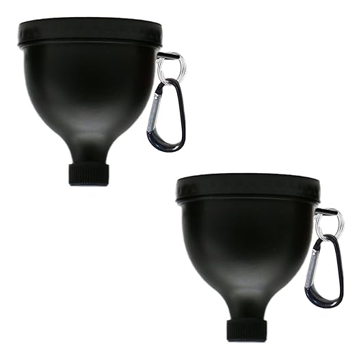 2 Pack Protein Powder Container to Go - Mini Funnel with Keychain and Keyring, Water Bottle Funnel for Shakers (100ml) by FORESRUM