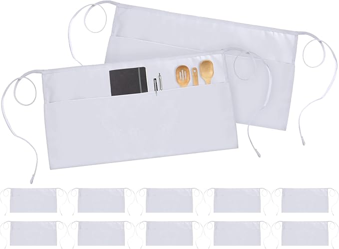 Utopia Wear 12 Pack Server Aprons with 3 Pockets, Waiter and Waitress Waist Aprons for Women with Pockets, Men Short Aprons - Image 5